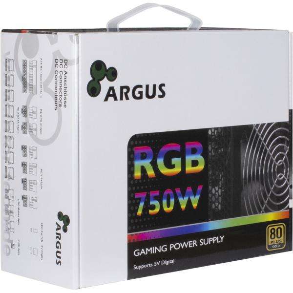 Inter-Tech Argus RGB-750W CM II alimentatore per computer 20+4 pin ATX ATX Nero (Inter-Tech PSU ARGUS RGB-750CM II, 750) - E_0009_B44379757