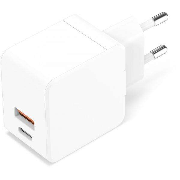 CoreParts MBXUSB-AC0004 Caricabatterie per dispositivi mobili Universale Bianco AC Ricarica rapida Interno (USB-C Power Charger - 30W 5V-12V/2A-3A Output: - USB-C + USB-A PD QC3.0 Input: 110-230V EU - E_0009_B45391605
