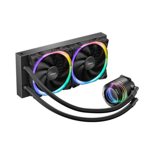 Antec VORTEX 240 ARGB Processore Raffreddatore di liquidi tutto in uno Nero (ANTEC Vortex 240 ARGB AiO Liquid CPU Cooler, Universal Socket, 240mm Radiator, PWM 2000RPM Fusion ARGB Cooling Fans, Addre - E_0009_B46966185