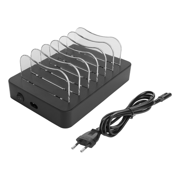 Deltaco DPS-0200 Caricabatterie per dispositivi mobili Cuffie, Auricolare, Power bank, Smartphone, Orologio intelligente, Tablet Nero AC Ricarica rapida Interno (DELTACO DPS-0200 opladningsstation - - E_0009_B47009086