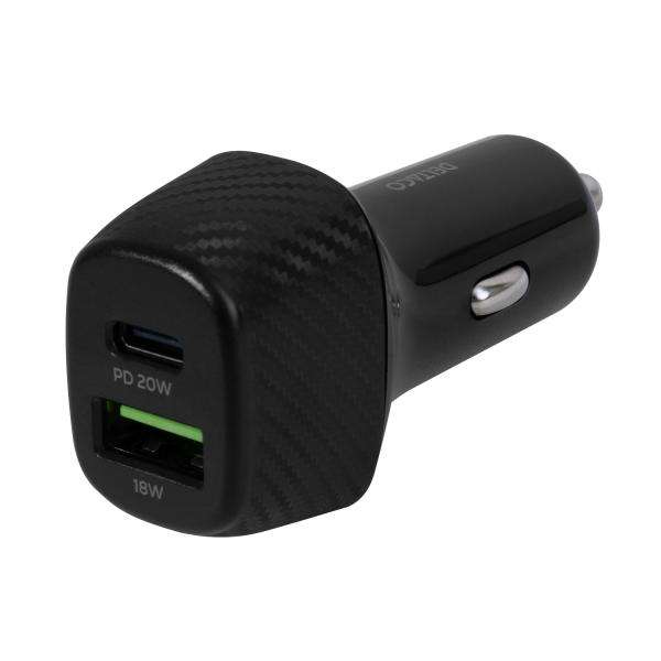 Deltaco USBC-CAR120 Caricabatterie per dispositivi mobili Universale Nero Accendisigari Ricarica rapida Auto (DELTACO USBC-CAR120 bilstr?msadapter -) - E_0009_B47012619