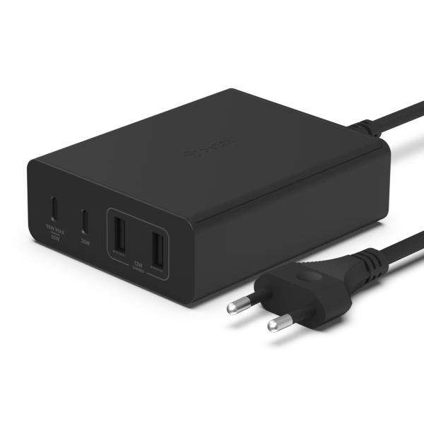 Belkin ALIMENTATORE GAN 108W CON PORTE 2X USB-C, 2X USB-A (BELKIN 108W 4-PORT GAN CHARGER - 2X USB-C 2X USB-A WITH 2M POWER) - E_0009_B47125722
