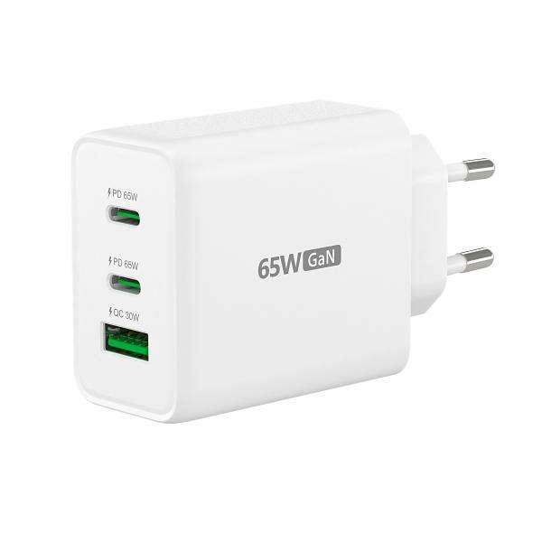j5create JUP3365E-EN Caricatore GaN USB-C® a 3 porte da 65W - UE (65W GAN USB-C 3-PORT CHARGER - EU WHITE) - E_0009_B47353869