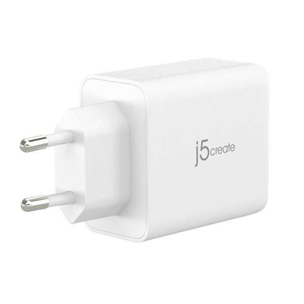 j5create JUP3365E-EN Caricatore GaN USB-C® a 3 porte da 65W - UE (65W GAN USB-C 3-PORT CHARGER - EU WHITE) - E_0009_B47353869
