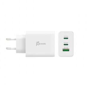 j5create JUP3365E-EN Caricatore GaN USB-C® a 3 porte da 65W - UE (65W GAN USB-C 3-PORT CHARGER - EU WHITE) - E_0009_B47353869