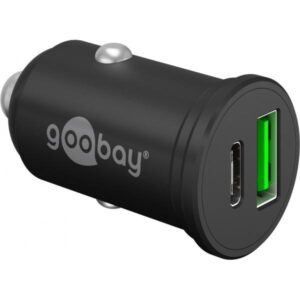 Goobay 61739 Caricabatterie per dispositivi mobili Smartphone Nero Accendisigari Ricarica rapida Interno (Goobay Dual-USB Car Fast Charger USB-C) - E_0009_B47378717