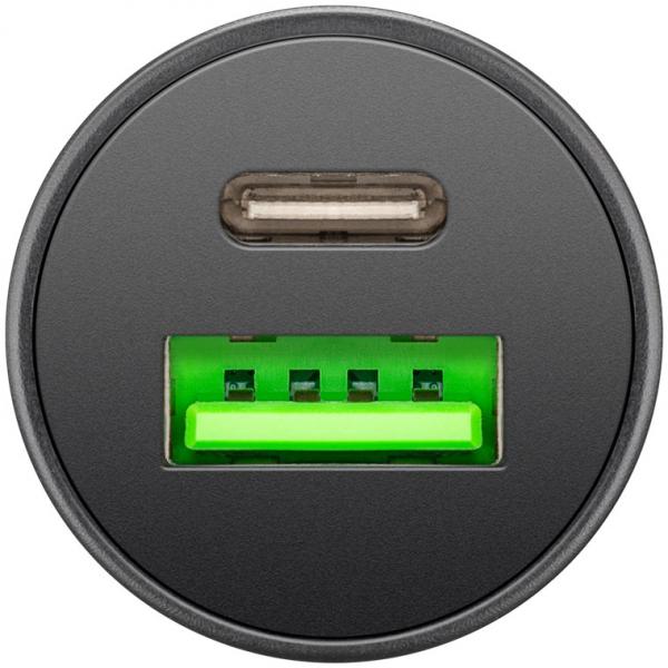 Goobay 61739 Caricabatterie per dispositivi mobili Smartphone Nero Accendisigari Ricarica rapida Interno (Goobay Dual-USB Car Fast Charger USB-C) - E_0009_B47378717