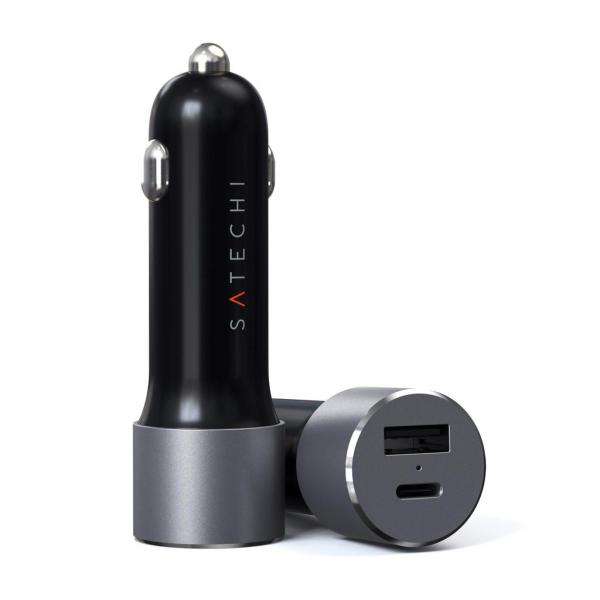 Satechi ST-TCPDCCM Caricabatterie per dispositivi mobili Universale Nero, Grigio Accendisigari Ricarica rapida Auto (Satechi bilstr?msadapter - USB, USB-C) - E_0009_B47418752