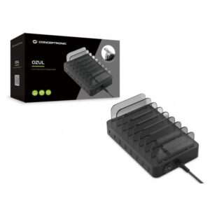 Conceptronic OZUL02B Caricabatterie per dispositivi mobili Universale Nero AC Interno (Conceptronic [EU and UK plugs] OZUL02B OZUL 8-Port 75W USB PD Charging Station - Detachable dividers provide fle - E_0009_B47451291