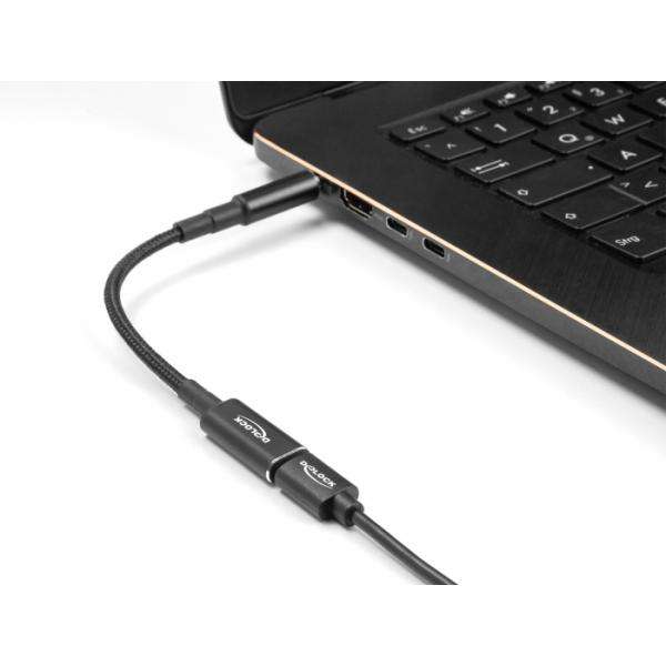 DeLOCK Cavo adattatore per portatile Cavo di ricarica USB Type-C femmina per 5,5 x 2,5 mm maschio 90° angolato 15 cm (Delock Adapter cable for Laptop Chargi) - E_0009_B47451941