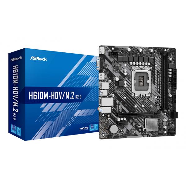 Asrock H610M-HDV/M.2 R2.0 Intel H610 LGA 1700 micro ATX (ASRock H610M-HDV/M.2 - bundkort - micr) - E_0009_B49098749