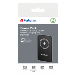 Verbatim Charge 'n' Go Polimeri di litio [LiPo] 5000 mAh Carica wireless Nero (Verbatim Charge Go Mag Wless PB 5000 Blk) - E_0009_B49260315