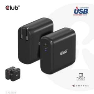 CLUB3D CAC-1908 Universale Nero AC Ricarica rapida Interno (Club3D Reiseladegerät 1xUSB Typ C,) - E_0009_B49323069