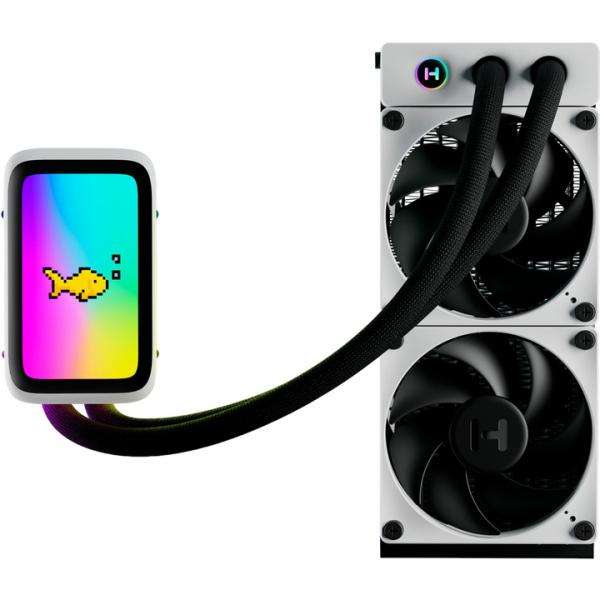 HYTE THICC Q60 Processore Kit di raffreddamento a liquido 12 cm Nero, Bianco 2 pz (HYTE THICC Q60 240MM LCD LIQUID COOLER) - E_0009_B49418150