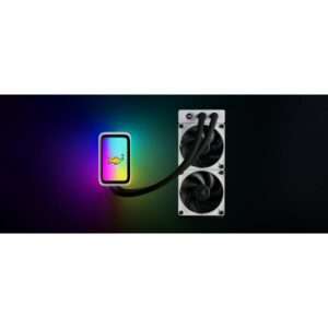 HYTE THICC Q60 Processore Kit di raffreddamento a liquido 12 cm Nero, Bianco 2 pz (HYTE THICC Q60 240MM LCD LIQUID COOLER) - E_0009_B49418150