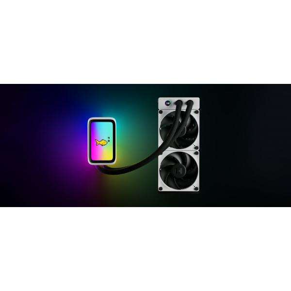 HYTE THICC Q60 Processore Kit di raffreddamento a liquido 12 cm Nero, Bianco 2 pz (HYTE THICC Q60 240MM LCD LIQUID COOLER) - E_0009_B49418150