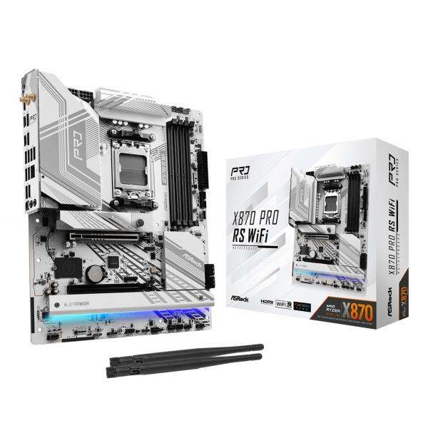 Asrock X870 Pro RS WiFi AMD X870 Socket AM5 ATX (ASRock X870 PRO RS WIFI AMD AM5 Socket Motherboard, ATX, 4x DDR5 Slots, 3x M.2 Sockets, Fitted I/O Shield, 2.5GbE LAN, Wi-Fi 7, 1x HDMI Port / 2x USB- - E_0009_B49655434