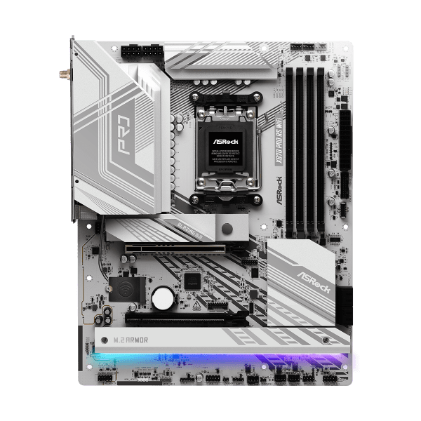Asrock X870 Pro RS WiFi AMD X870 Socket AM5 ATX (ASRock X870 PRO RS WIFI AMD AM5 Socket Motherboard, ATX, 4x DDR5 Slots, 3x M.2 Sockets, Fitted I/O Shield, 2.5GbE LAN, Wi-Fi 7, 1x HDMI Port / 2x USB- - E_0009_B49655434