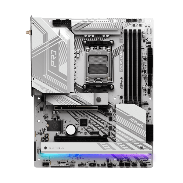 Asrock X870 Pro RS WiFi AMD X870 Socket AM5 ATX (ASRock X870 PRO RS WIFI AMD AM5 Socket Motherboard, ATX, 4x DDR5 Slots, 3x M.2 Sockets, Fitted I/O Shield, 2.5GbE LAN, Wi-Fi 7, 1x HDMI Port / 2x USB- - E_0009_B49655434