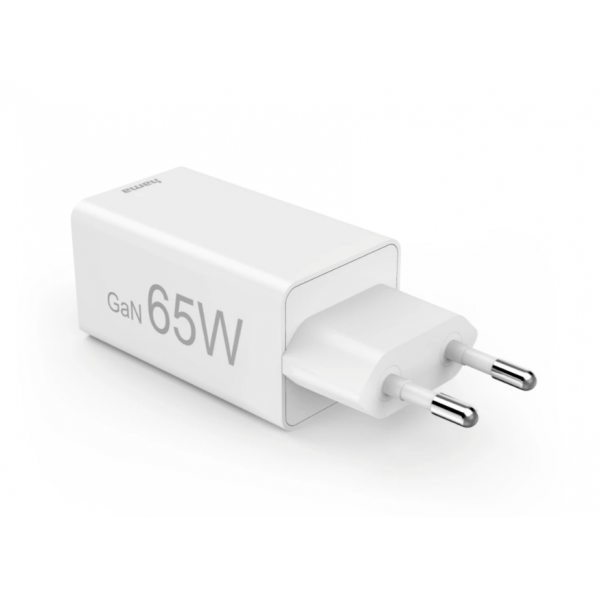 Hama 00201996 Caricabatterie per dispositivi mobili Smartphone Bianco AC Ricarica rapida Interno, Esterno (HAMA Charger 2x USB-C 1x USB-A GaN 65W) - E_0009_B50434175