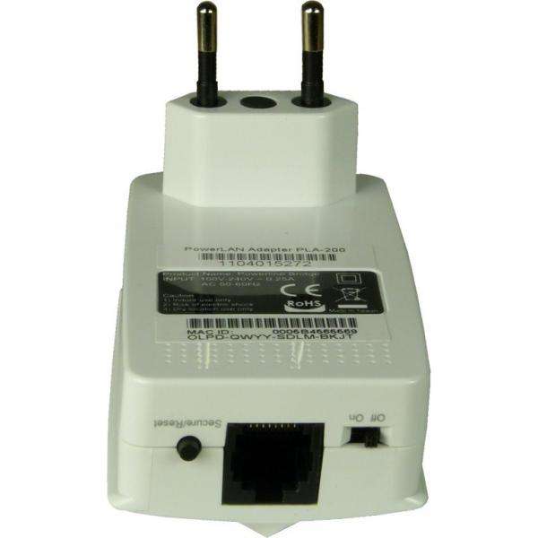 Inter-Tech PLA-200 200 Mbit/s Collegamento ethernet LAN Bianco 1 pz (Inter-Tech PowerLAN Adapter PLA-200) - E_0009_B50471969