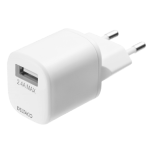 Deltaco USB-AC181 Caricabatterie per dispositivi mobili Universale Bianco AC Interno (DELTACO USB-AC181 str?mforsyningsadapt) - E_0009_B50473583