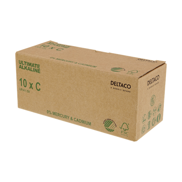 Deltaco ULTB-LR14-10P batteria per uso domestico Batteria monouso C Alcalino (DELTACO Ultimate Alkaline batteries, L) - E_0009_B50475960