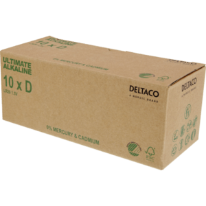 Deltaco ULTB-LR20-10P batteria per uso domestico Batteria monouso D Alcalino (DELTACO Ultimate Alkaline batteries, L) - E_0009_B50475961