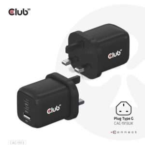 CLUB3D CAC-1913EU Travel Charger 65W GaN (Club 3D str?mforsyningsadapter) - E_0009_B50477144
