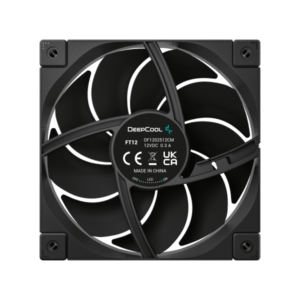 DeepCool FT12 Case per computer Ventilatore 12 cm Nero 1 pz (DeepCool FT12 120mm PWM Case Fan, High Airflow 75 CFM, 4.2mmAq Static Pressure, Quiet Operation =32dB, Fluid Dynamic Bearing, Black) - E_0009_B50854894