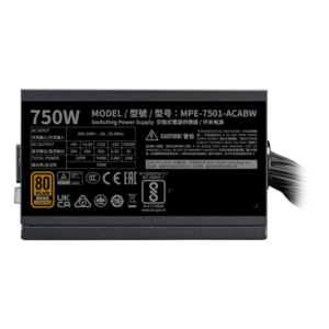 Cooler Master MWE Bronze 750 V3 230V alimentatore per computer 750 W 24-pin ATX ATX Nero (Cooler Master MWE Bronze 750W A/EU Cab) - E_0009_B50862019