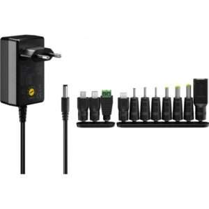 Goobay 64568 Caricabatterie per dispositivi mobili Universale Nero AC Interno (Universal Power Supply 3 V - 12 V, Max) - E_0009_B50900798