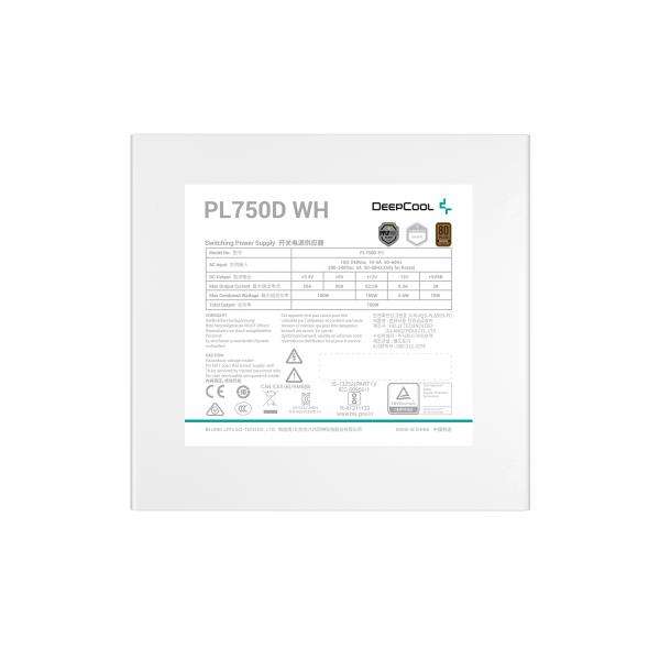 DeepCool PL750D WH alimentatore per computer 750 W 20+4 pin ATX ATX Bianco (DeepCool PL750-D White V2, 80+ Bronze) - E_0009_B50901076
