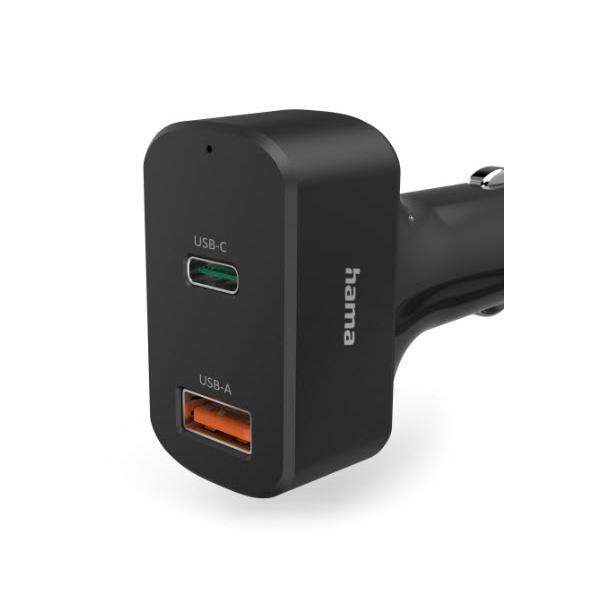 Hama 00200018 Caricabatterie per dispositivi mobili Computer portatile, Power bank, Smartphone, Tablet Nero Accendisigari Auto (HAMA Power Supply Universal Car USB-C) - E_0009_B50901146
