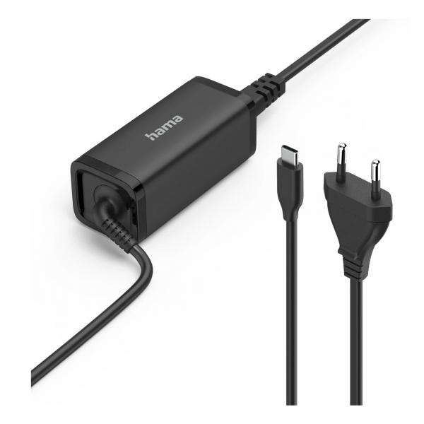 Hama 00200023 adattatore e invertitore Interno 65 W Nero (HAMA Notebook Power Supply USB-C GaN 1) - E_0009_B50902795
