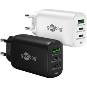 Goobay 65408 Caricabatterie per dispositivi mobili Cuffie, Computer portatile, Smartphone, Tablet Bianco AC Ricarica rapida Interno (USB-CÃ¢Â„Â¢ PD Multiport Fast Charger [65 W) - E_0009_B51337114