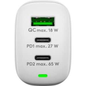 Goobay 65408 Caricabatterie per dispositivi mobili Cuffie, Computer portatile, Smartphone, Tablet Bianco AC Ricarica rapida Interno (USB-CÃ¢Â„Â¢ PD Multiport Fast Charger [65 W) - E_0009_B51337114