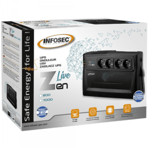 Infosec Zen Live 800 gruppo di continuitÃ  [UPS] A linea interattiva 0,8 kVA 480 W 4 presa[e] AC (Zen Live 800 - Warranty: 24M) - E_0009_B51812269