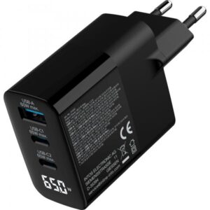 InLine Alimentatore USB PD, caricatore GaN, 3 porte, USB-C + USB-A, 65W, display - E_0015_         19372741000
