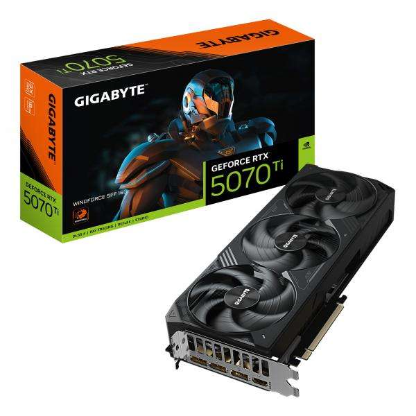 GIGABYTE GeForce RTX 5070 Ti WINDFORCE SFF 16G Scheda Grafica - 16GB GDDR7, 256bit, PCI-E 5.0, 2452 MHz Frequenza core, 3 x DP 2.1b, 1 x HDMI 2.1b, NVIDIA DLSS 4, GV-N507TWF3-16GD - E_0015_ 20460358000