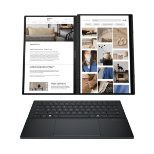 ASUS Zenbook Duo UX8406CA-QL203X Intel Core Ultra 9 285H Ibrido (2 in 1) 35,6 cm (14") Touch screen WUXGA 32 GB LPDDR5x-SDRAM 1 TB SSD Wi-Fi 7 (802.11be) Windows 11 Pro Tedesco Grigio - E_0016_1CAH-0MM