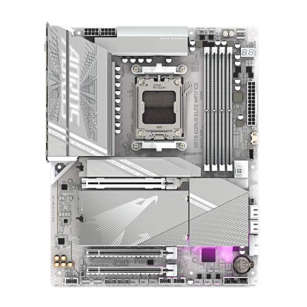GIGABYTE X870 AORUS ELITE WIFI7 ICE Scheda Madre - Supporta CPU AMD Ryzen 9000, 16+2+2 fasi VRM digitale, fino a 8200MHz DDR5 (OC), 3xPCIe 5.0 + 1xPCIe 4.0, Wi-Fi 7, LAN 2.5GbE, USB 4 - E_0016_2305-8P9