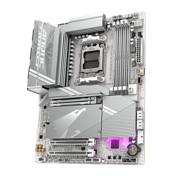 GIGABYTE X870 AORUS ELITE WIFI7 ICE Scheda Madre - Supporta CPU AMD Ryzen 9000, 16+2+2 fasi VRM digitale, fino a 8200MHz DDR5 (OC), 3xPCIe 5.0 + 1xPCIe 4.0, Wi-Fi 7, LAN 2.5GbE, USB 4 - E_0016_2305-8P9