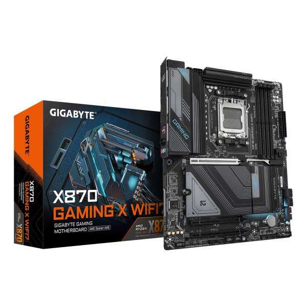 GIGABYTE X870 GAMING X WIFI7 Scheda Madre - Supporta CPU AMD Ryzen 9000, 16+2+2 fasi VRM, fino a 8000MHz DDR5 (OC), 1xPCIe 5.0 + 2xPCIe 4.0, Wi-Fi 7, LAN 2.5GbE, USB 4 - E_0016_2305-8PE