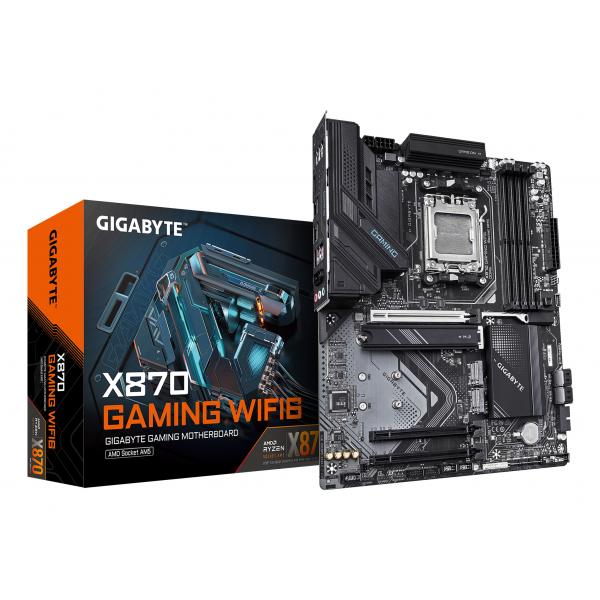 GIGABYTE X870 GAMING WIFI6 Scheda Madre - Supporta CPU AMD Ryzen 9000, 8+2+2 fasi VRM, fino a 8000MHz DDR5 (OC), 1xPCIe 5.0 + 2xPCIe 4.0, Wi-Fi 6, LAN 2.5GbE, USB 4 - E_0016_2305-8PX
