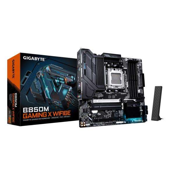 GIGABYTE B850M GAMING X WIFI6E Scheda Madre - Processori AMD Ryzen Serie 9000, VRM Digitale 10+2+2 fasi, fino a 8200MHz DDR5 (OC), 1xPCIe 5.0 + 1xPCIe 4.0 M.2, LAN 2.5, WIFI 6E, USB 3.2 Gen 2. - E_0016_2305-8Q8