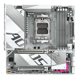 GIGABYTE B850M AORUS ELITE WIFI6E ICE Scheda Madre - Processori AMD Ryzen Serie 9000, 12+2+1 fasi VRM digitali, fino a 8200MHz DDR5 (OC), 1xPCIe 5.0 + 1xPCIe 4.0 M.2, LAN 2.5, WIFI 7, USB 3.2 Gen 2 - E_0016_2305-8Q9