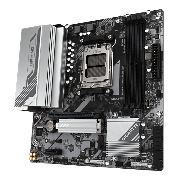 GIGABYTE B650M GAMING PLUS WIFI Scheda madre - CPU AMD Ryzen 9000, VRM a 5+2+2 fasi, fino a 8000 MHz DDR5, 2xPCIe 4.0 M.2, LAN 2.5GbE, WIFI 6E, USB 3.2 Gen 1 - E_0016_2305-8QV