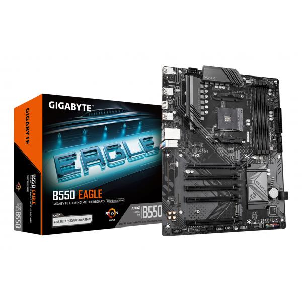 GIGABYTE B550 EAGLE Scheda madre - CPU AMD Ryzen serie 5000 G, VRM a 10+3+1 fasi, fino a 3200 MHz DDR4, 1xPCIe 4.0 + 1xPCIe 3.0 M.2, LAN 1GbE, USB 3.2 Gen 2 - E_0016_2305-8RH