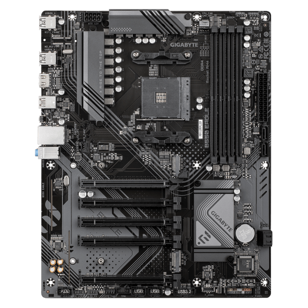 GIGABYTE B550 EAGLE Scheda madre - CPU AMD Ryzen serie 5000 G, VRM a 10+3+1 fasi, fino a 3200 MHz DDR4, 1xPCIe 4.0 + 1xPCIe 3.0 M.2, LAN 1GbE, USB 3.2 Gen 2 - E_0016_2305-8RH